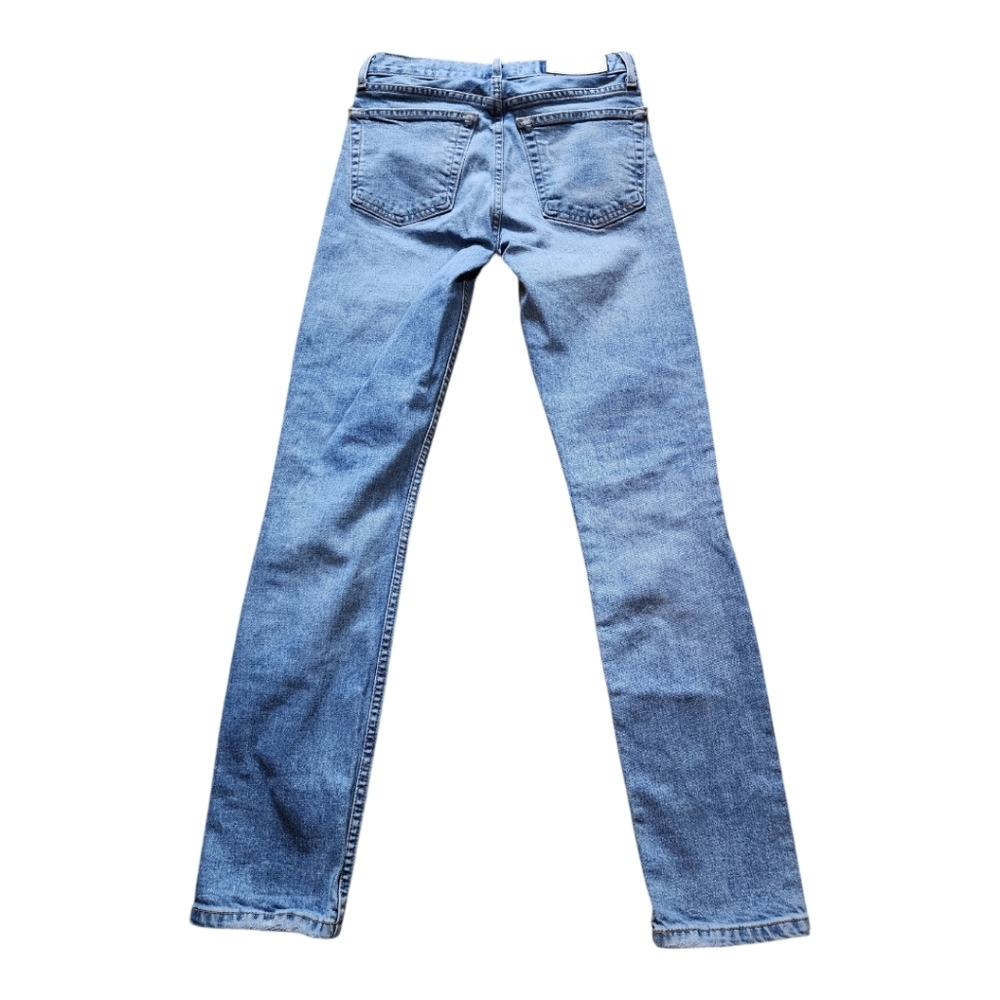 Re/Done Women Straight Leg Jeans in Light Blue - Picture 3 of 8